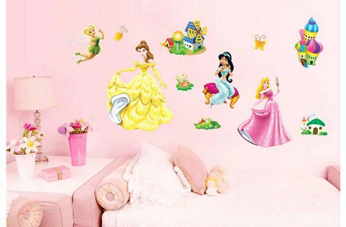 Barbie doll stickers on the wall
