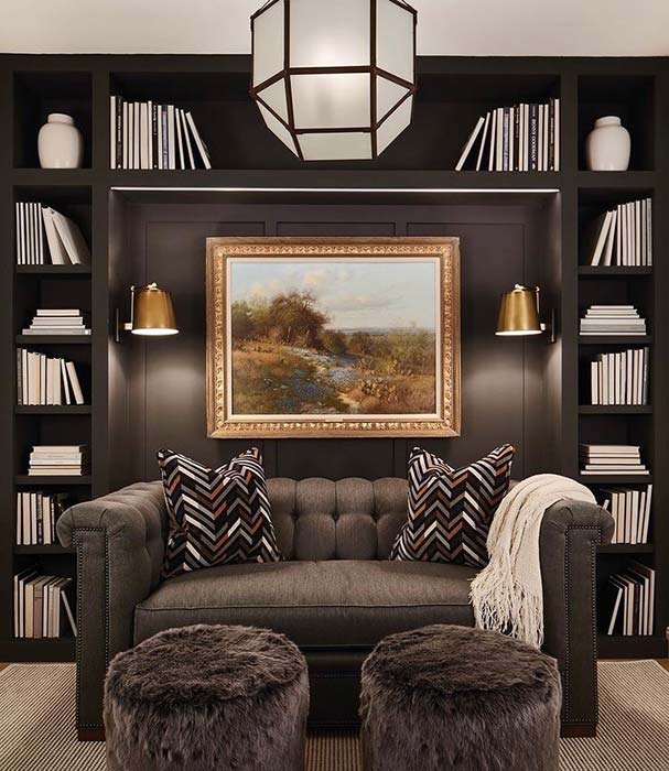 Luxurious black living room