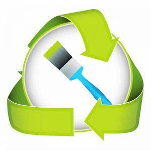 Recycle icon with brush icon