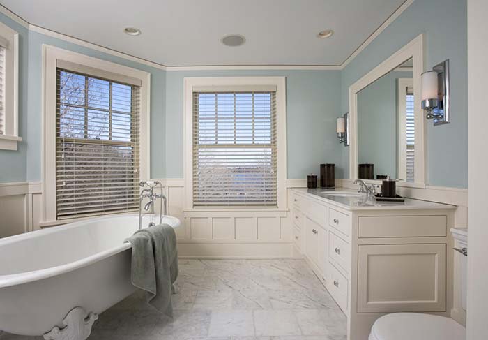 Lavish bathroom with bathtub