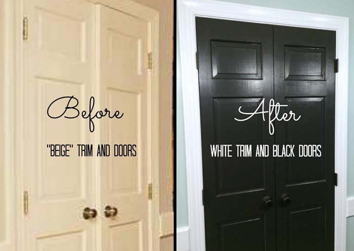 Before and after image of door