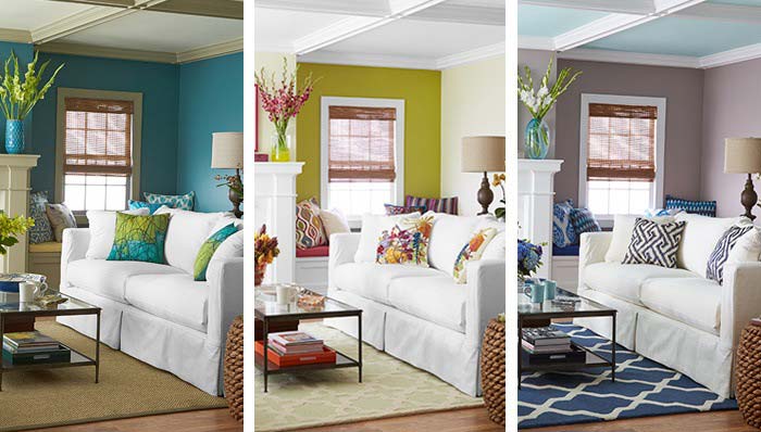 3 different painting color styles for a room