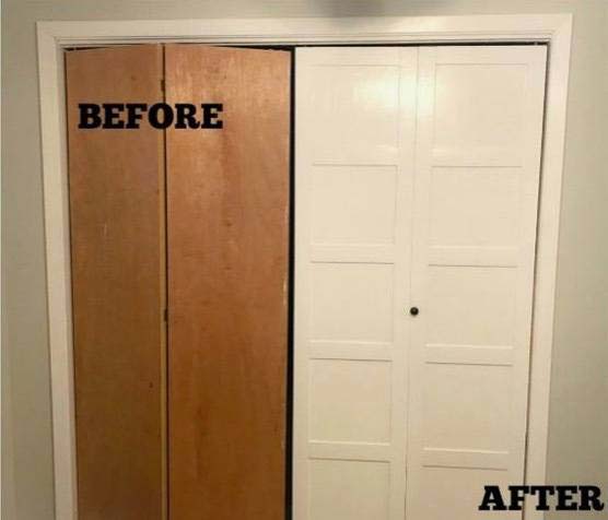 Before and after image of a door