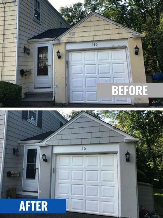 Before and after image of a house