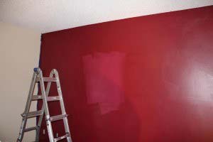 Wall painted in red color