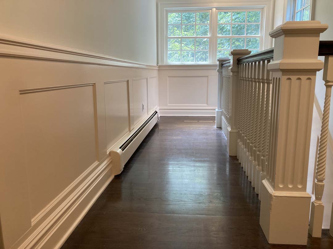 wainscoting and stair railing